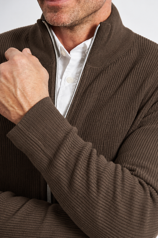 Strik Cardigan 'Ebberup' - Walnut