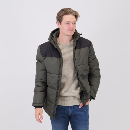 Kort Jakke 'Benjamin' - Dark Olive/Black