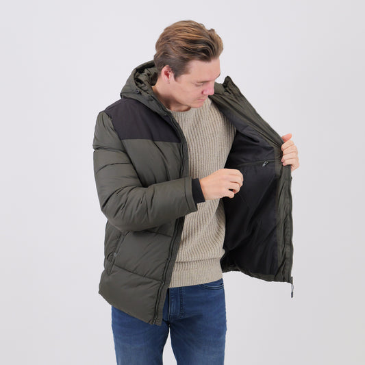 Kort Jakke 'Benjamin' - Dark Olive/Black