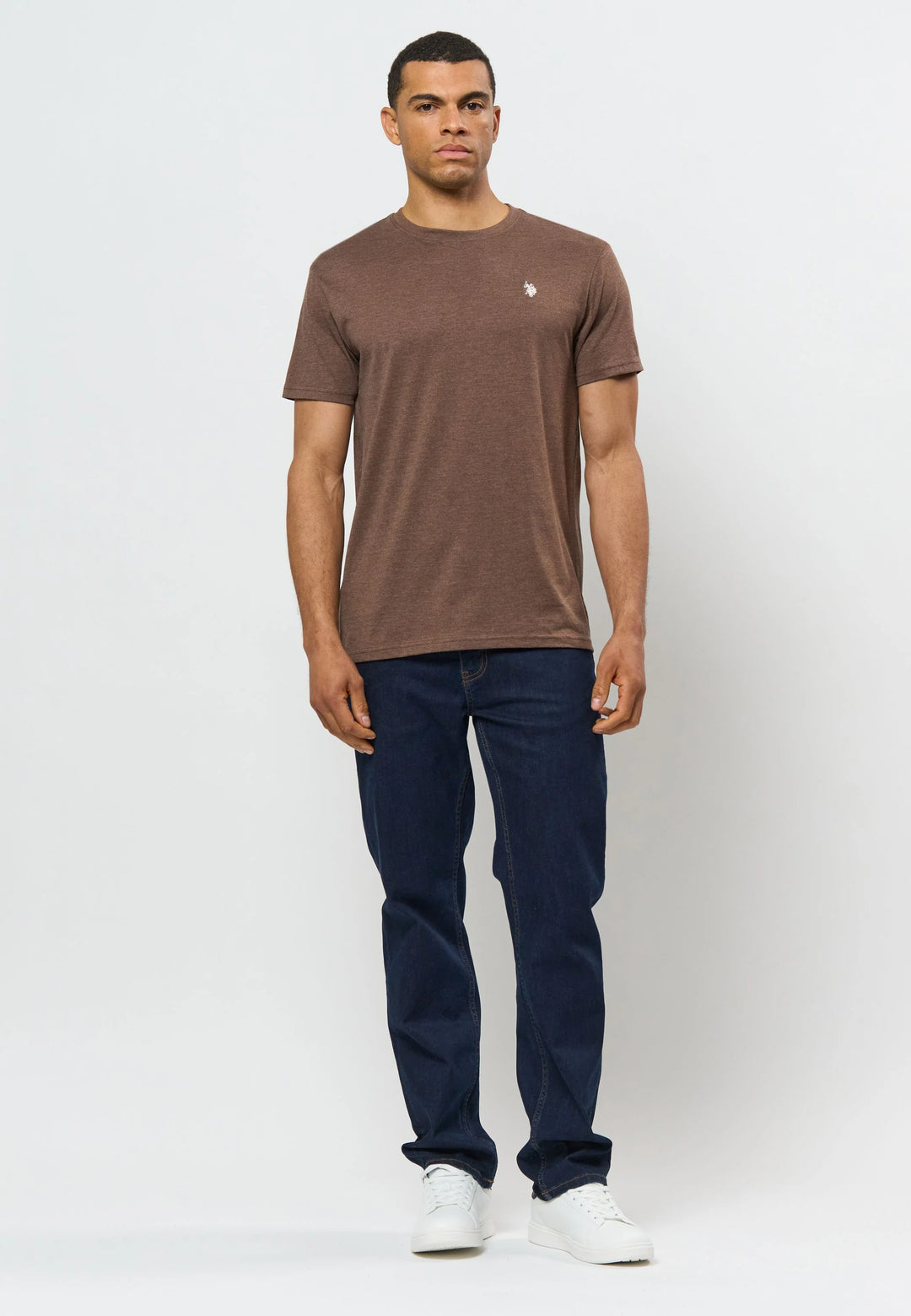 Logo T-Shirt 'Arjun' - Chestnut Melange