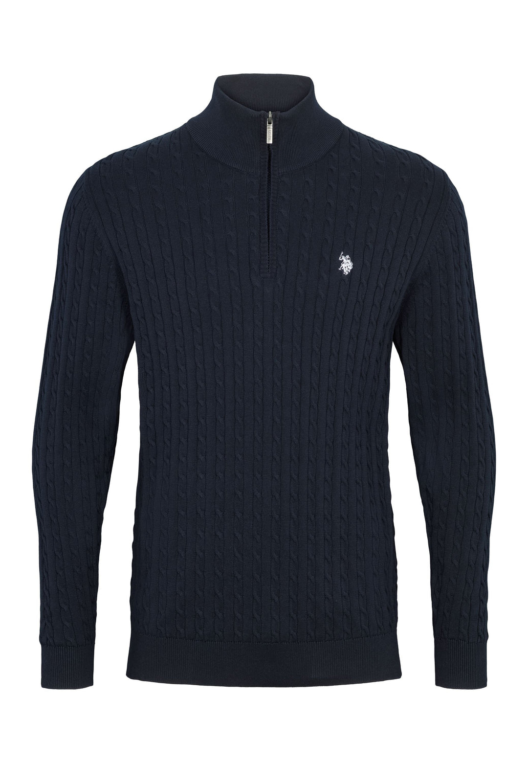 Kabel Strik Half-Zip 'Romeo' - Dark Sapphire