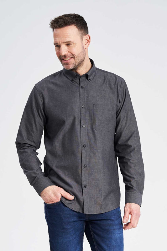 Fil-á-Fil Skjorte 'Arthur' - Grey/Black