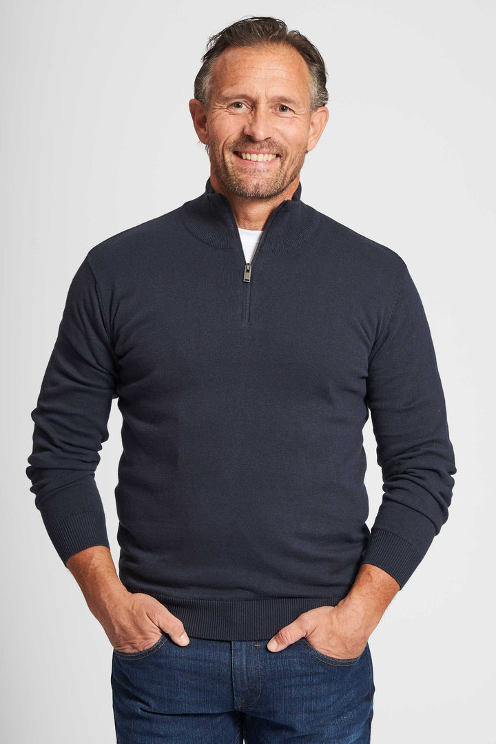 Half Zip Strik 'Vejby' - Dark Navy