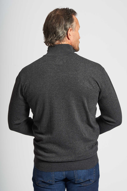 Half Zip Strik 'Vejby' - Dark Grey Melange
