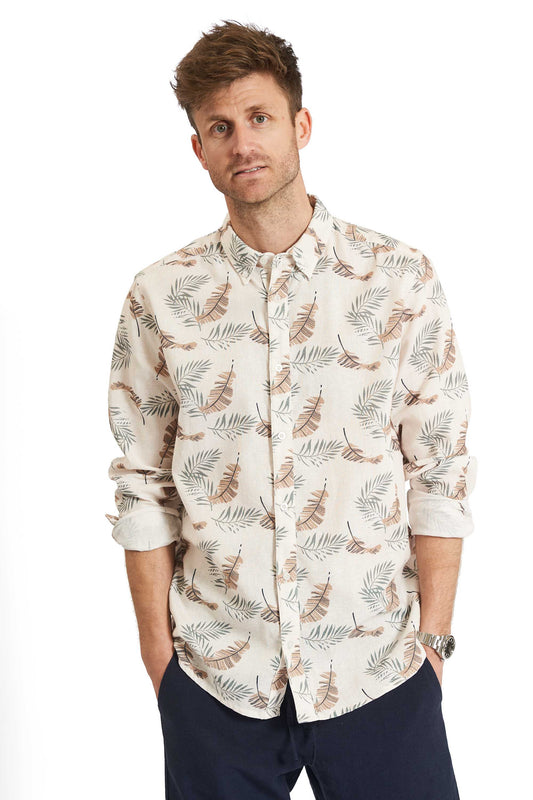 Skjorte m. Hør 'Hurup' - AOP 1