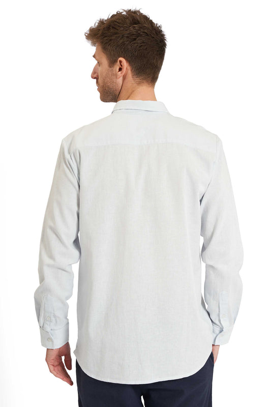 Skjorte m. Hør 'Hurup' - Soft Blue