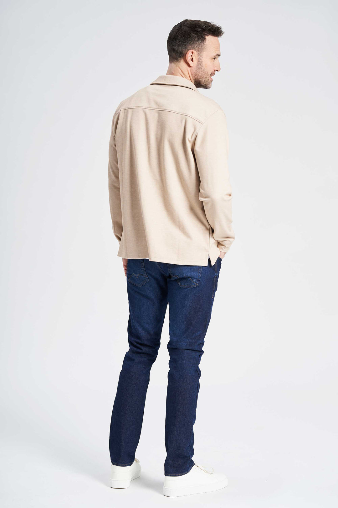 Stretch Overshirt 'Hundborg' - Camel Mix