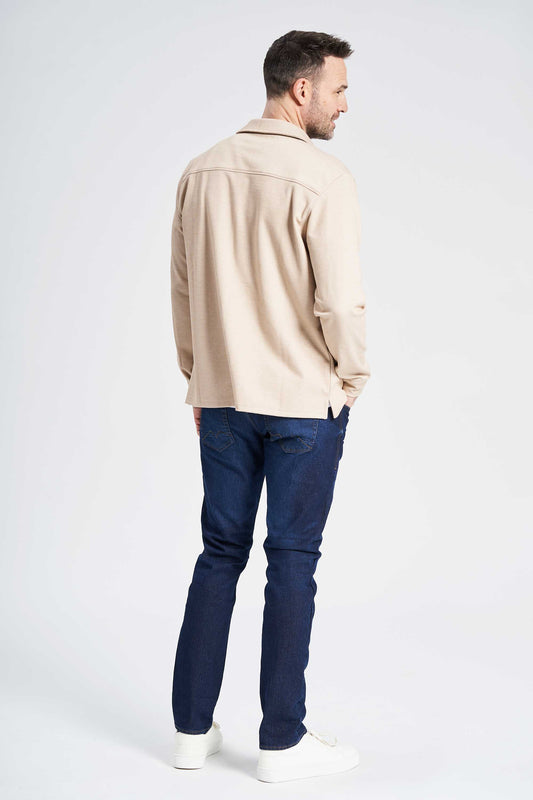 Stretch Overshirt 'Hundborg' - Camel Mix