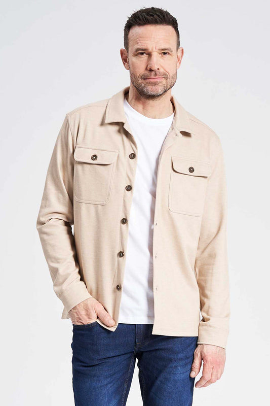Stretch Overshirt 'Hundborg' - Camel Mix