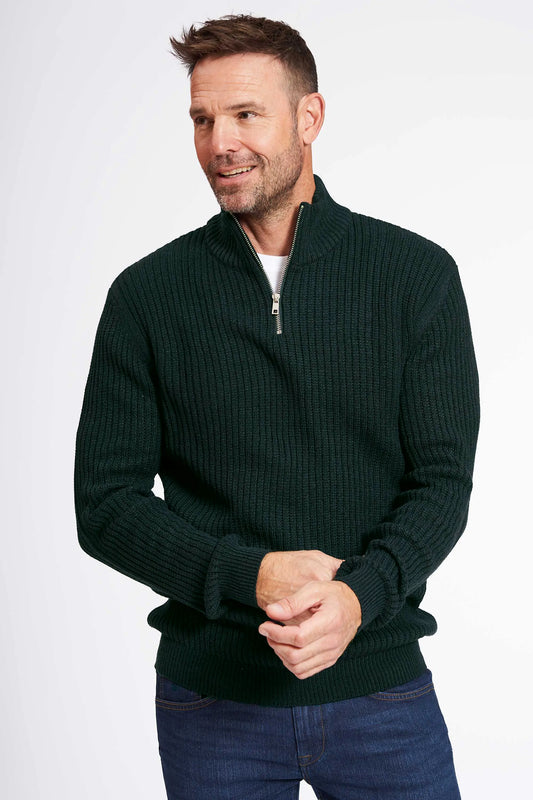 Half Zip Strik 'Spenstrup' - Hunter Green Twist