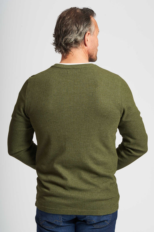 Vaffel Sweatshirt 'Allan' - Dark Olive Mel.