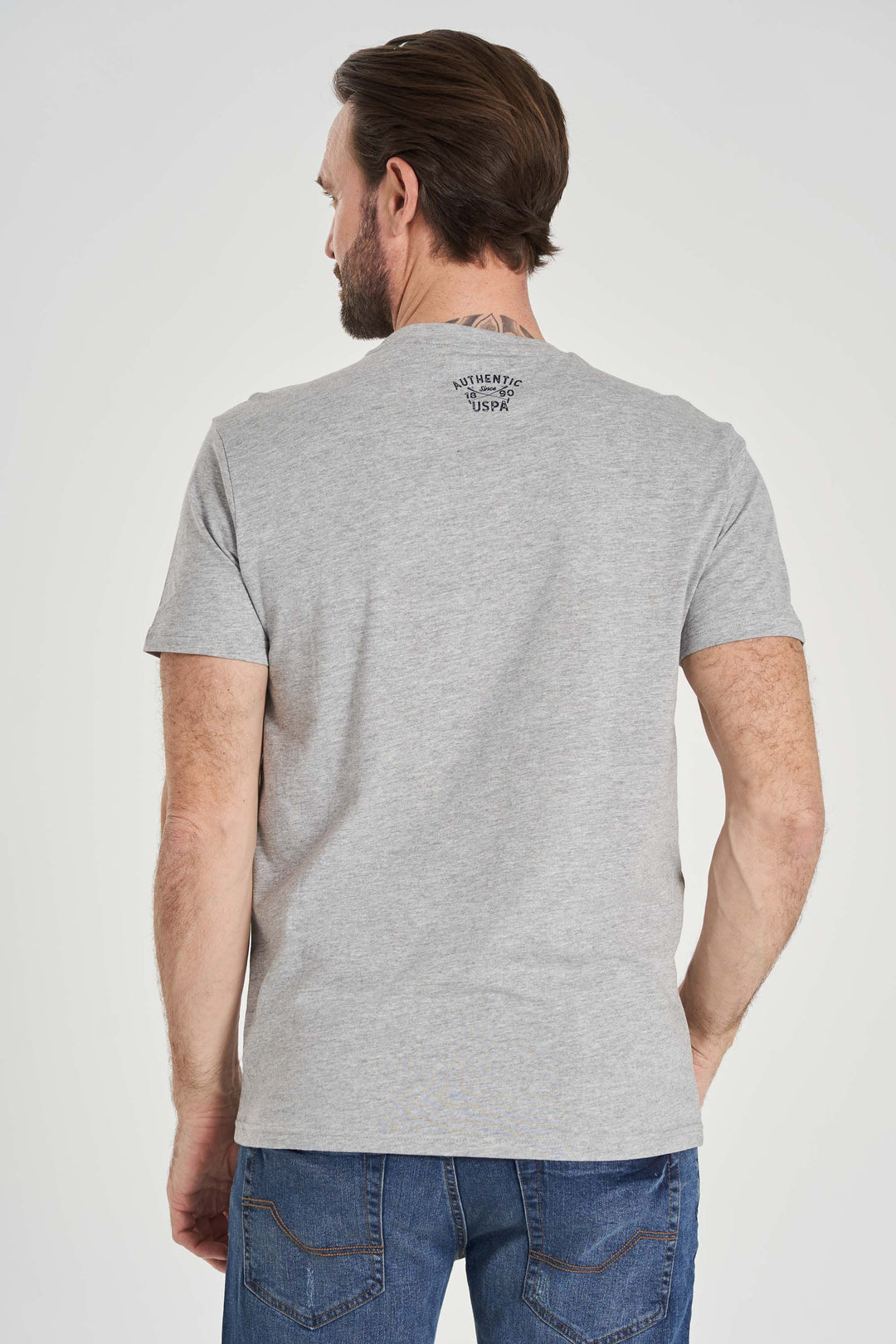 Logo T-shirt 'Archibald' - Grey Melange