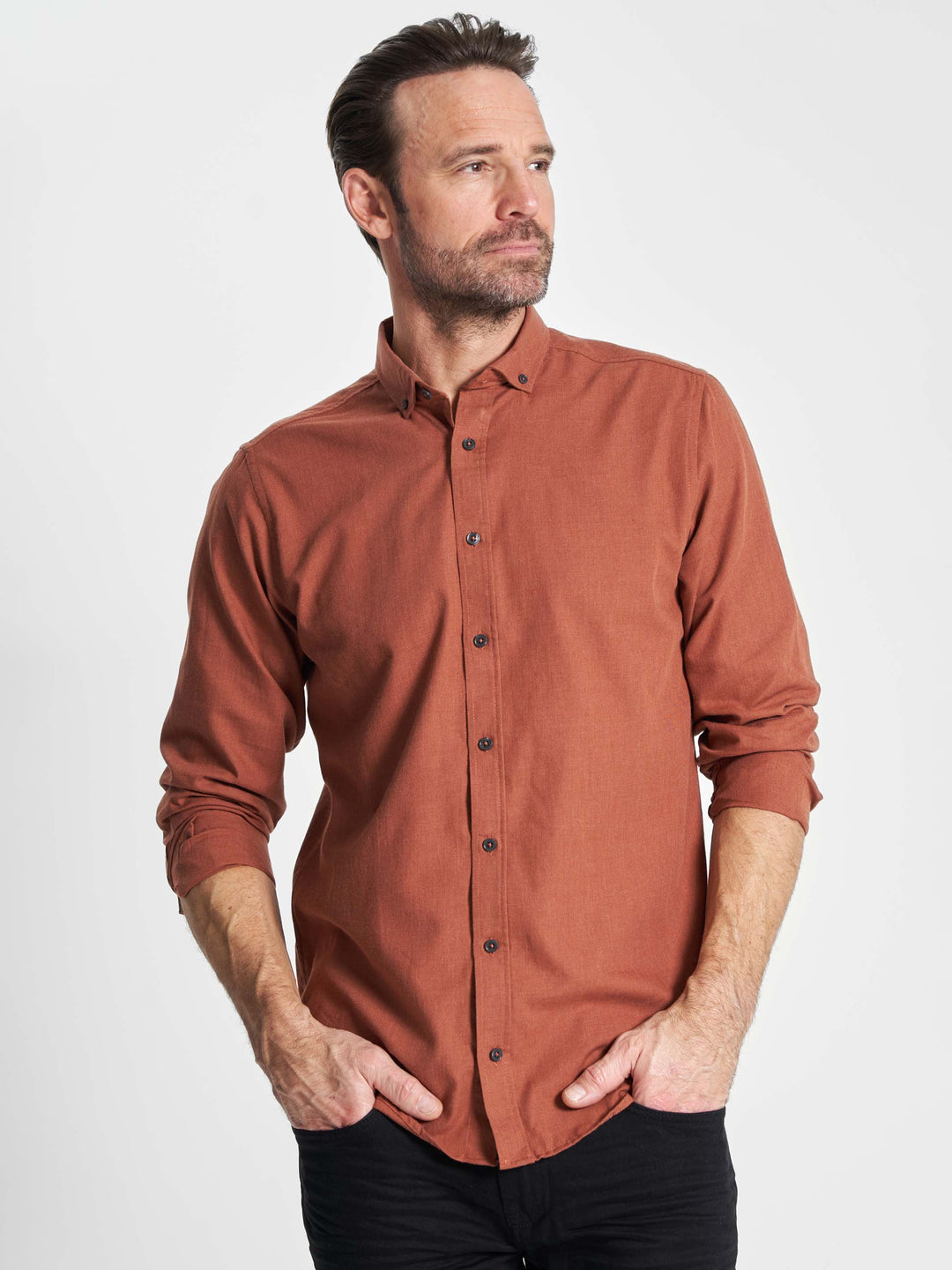 Bentson Flannel Skjorte - Rust rød