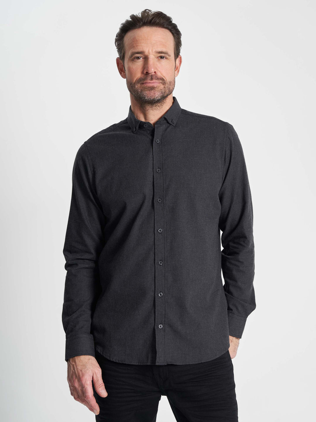 Bentson Flannel Skjorte - Mørkegrå