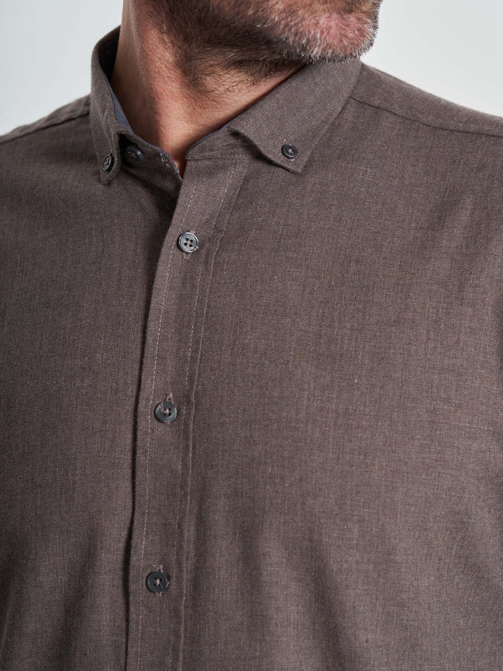 Bentson Flannel Skjorte - Mørkebrun