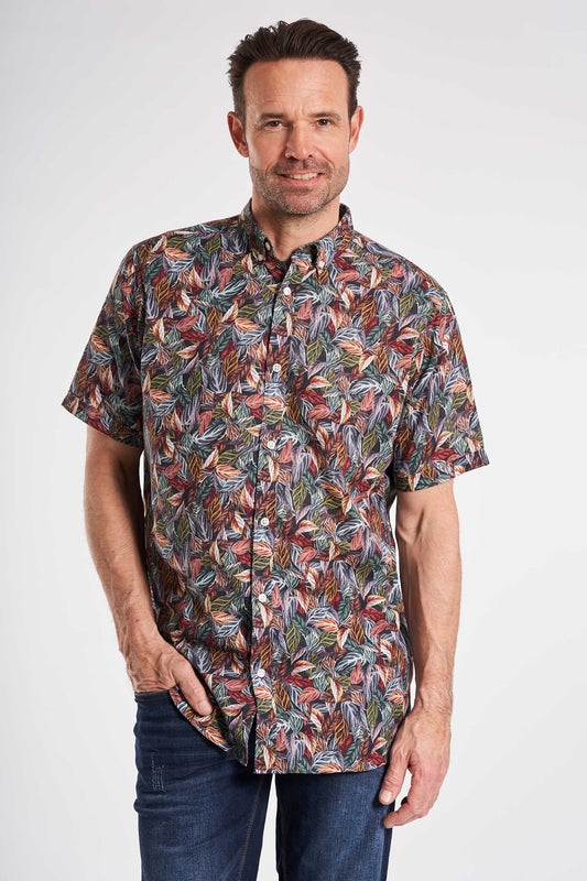 S/S Linen Look Shirt - AOP 10