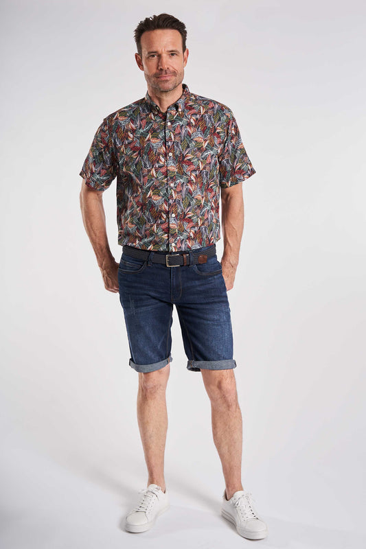 S/S Linen Look Shirt - AOP 10