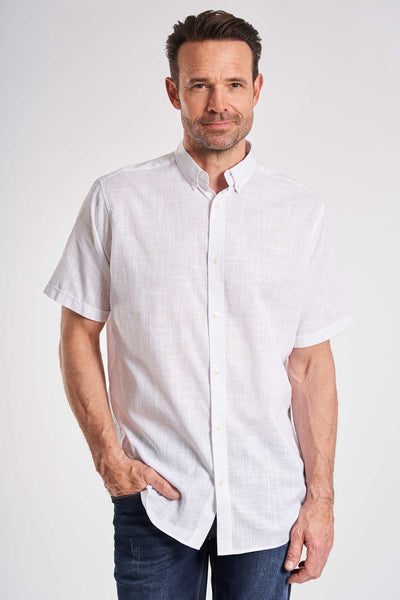 S/S Linen Look Shirt - White