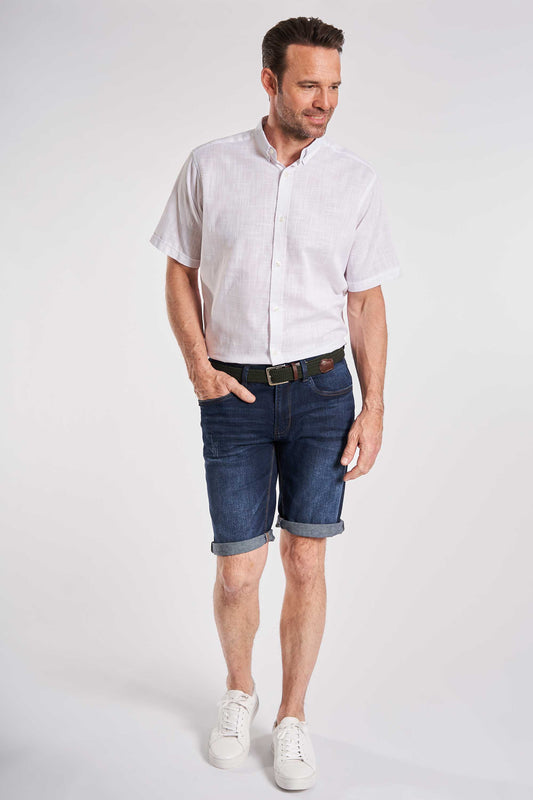 S/S Linen Look Shirt - White