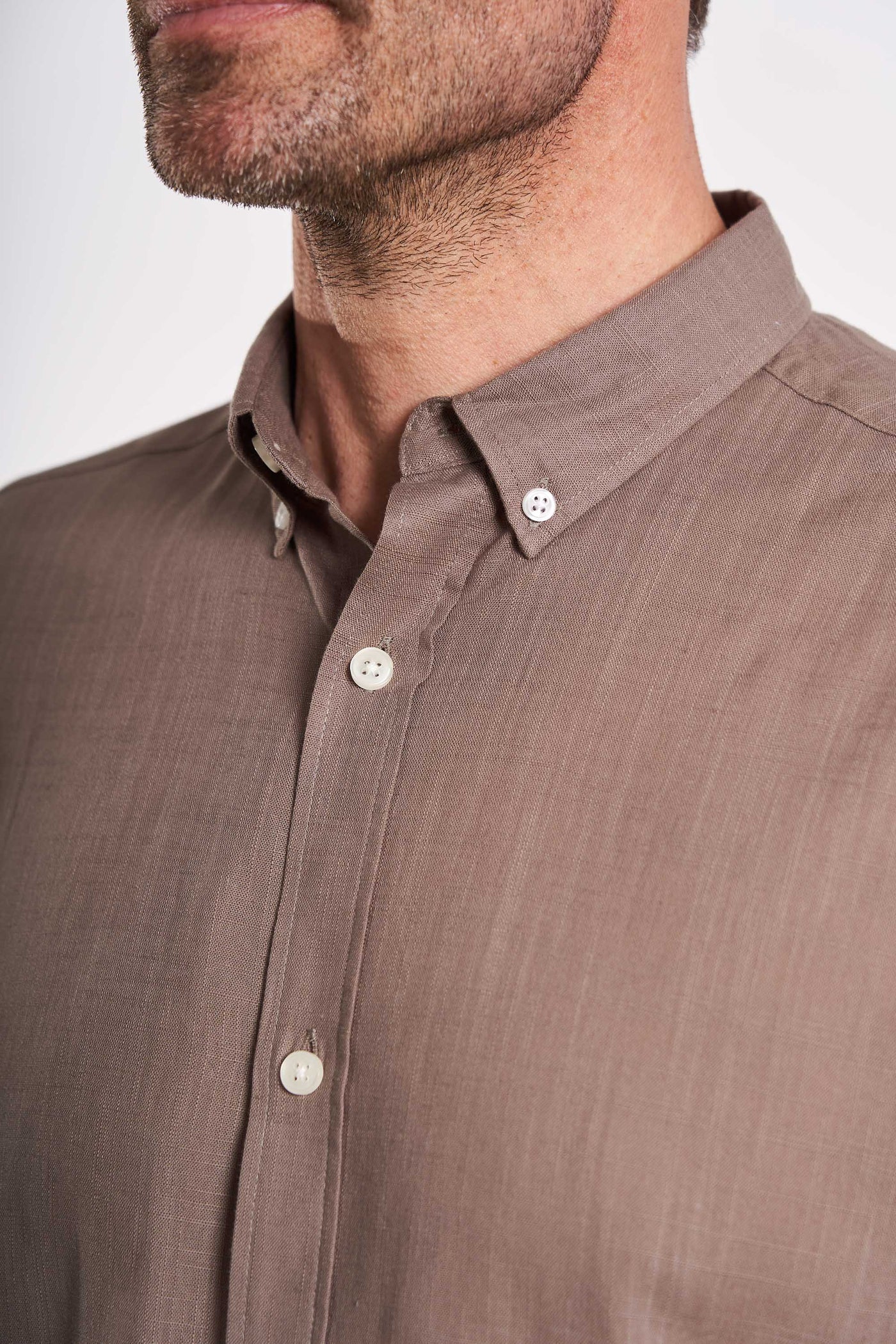 S/S Linen Look Shirt - Khaki