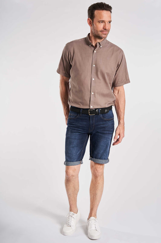 S/S Linen Look Shirt - Khaki