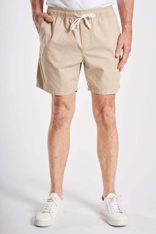 Linen look shorts - Sand