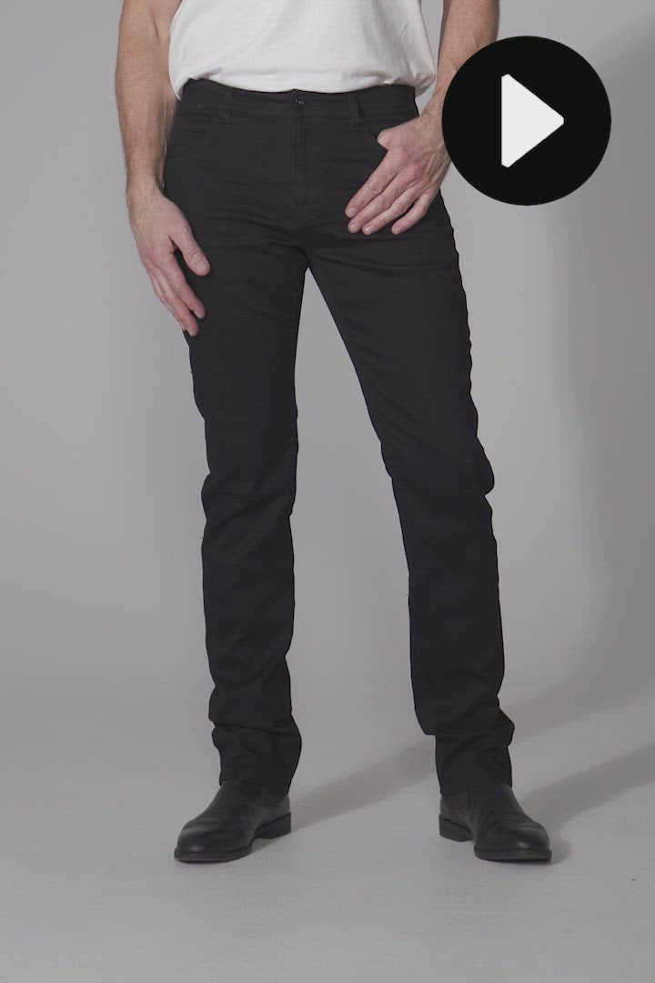 Modern fit stretch jog pants jeans til mænd sort