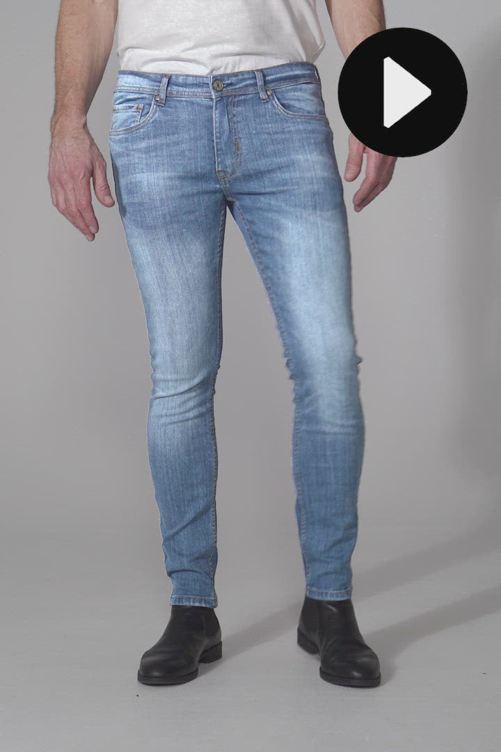 Slim fit stretch jeans til mænd lyseblå