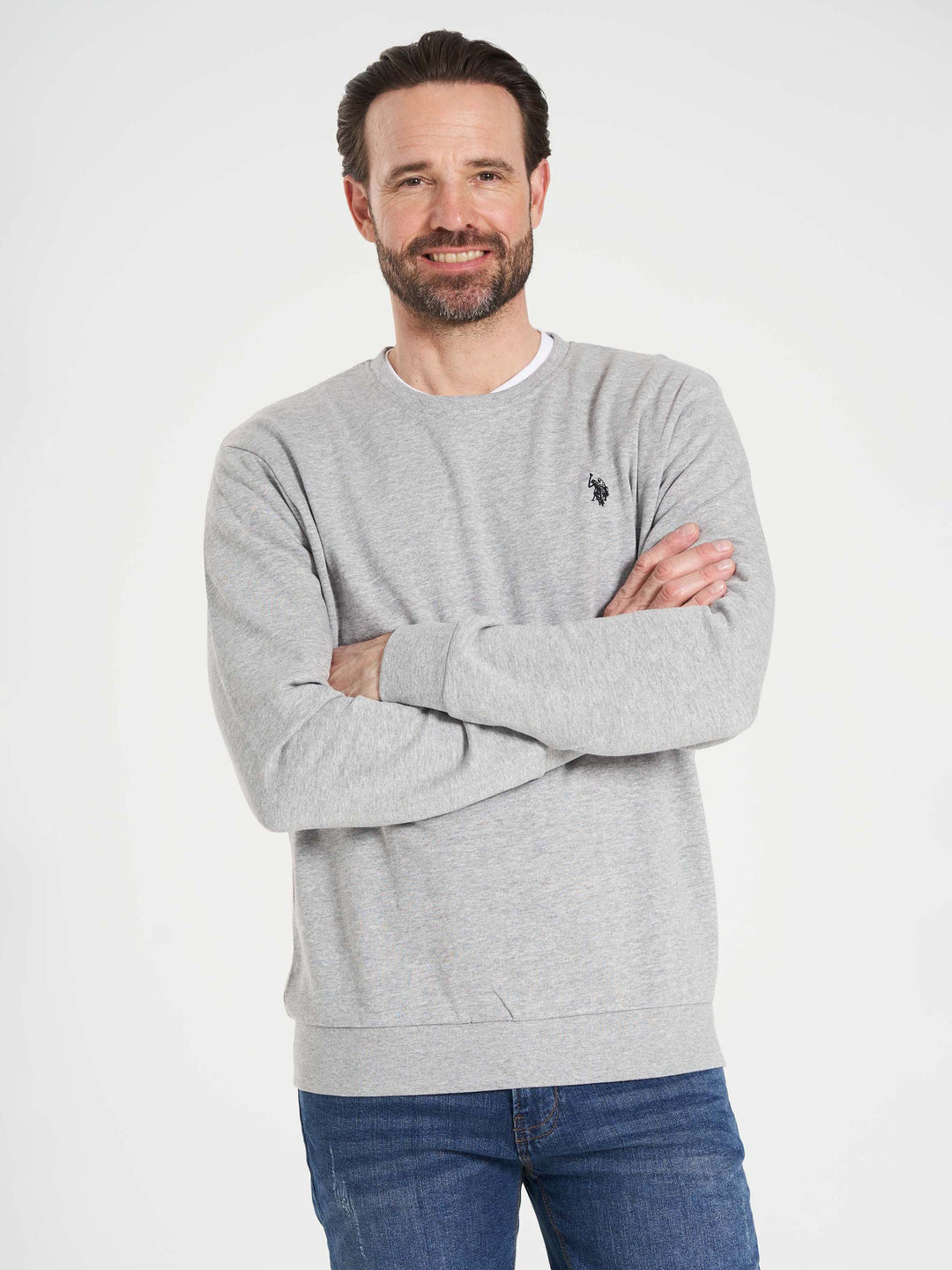 Adler sweatshirt med logo lysegrå