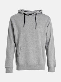 Basic hættetrøje hoodie til mænd med lomme lysegrå
