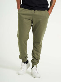 Basic sweatpants til mænd grøn med sort snørebånd
