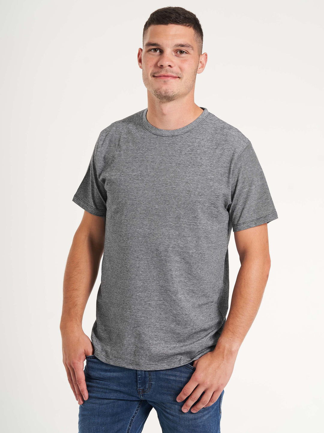 Basic herre t-shirt melange lys grå