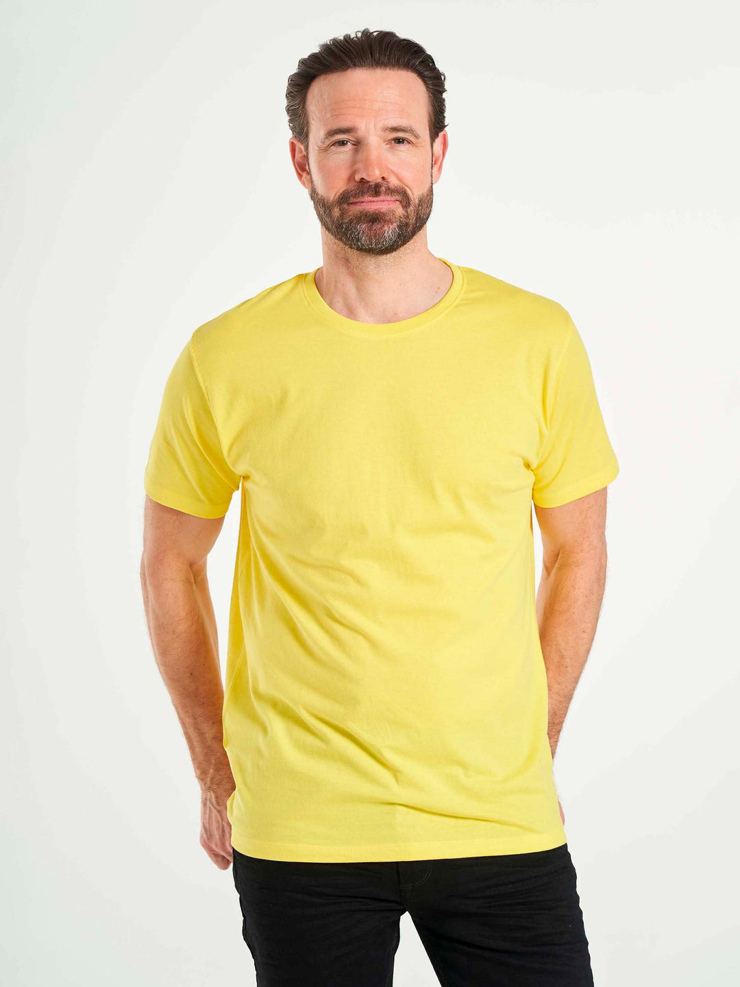 basic herre t-shirt bomuld gul