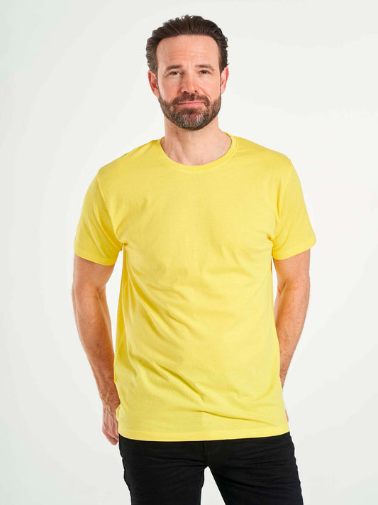 basic herre t-shirt bomuld gul