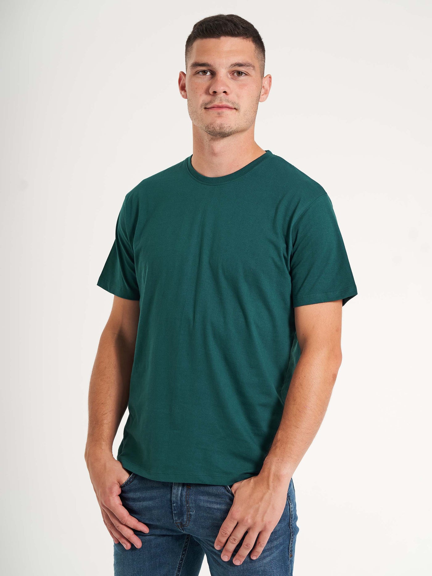 Basic herre t-shirt deep teal grøn