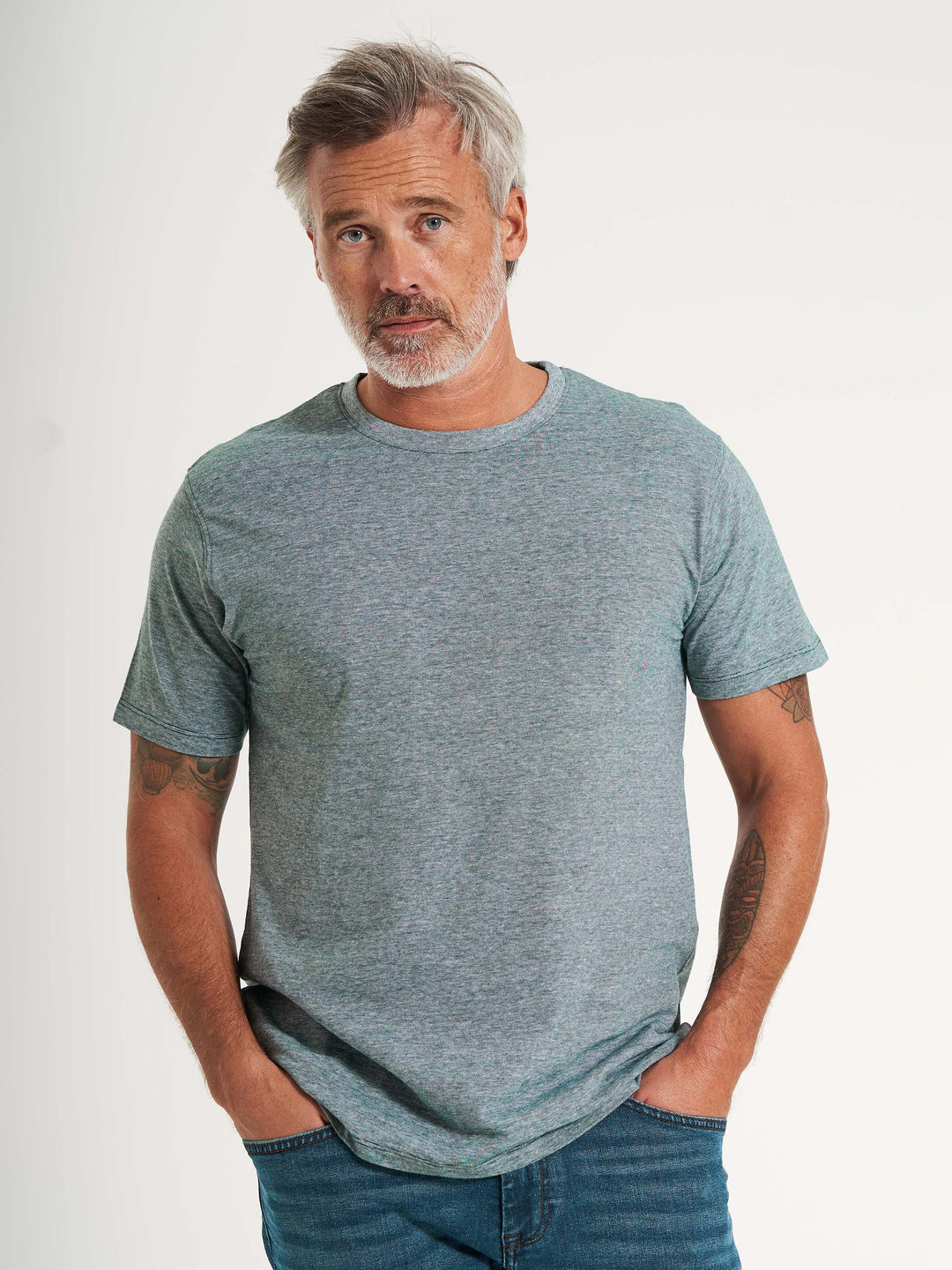 Basic herre t-shirt melange grøn