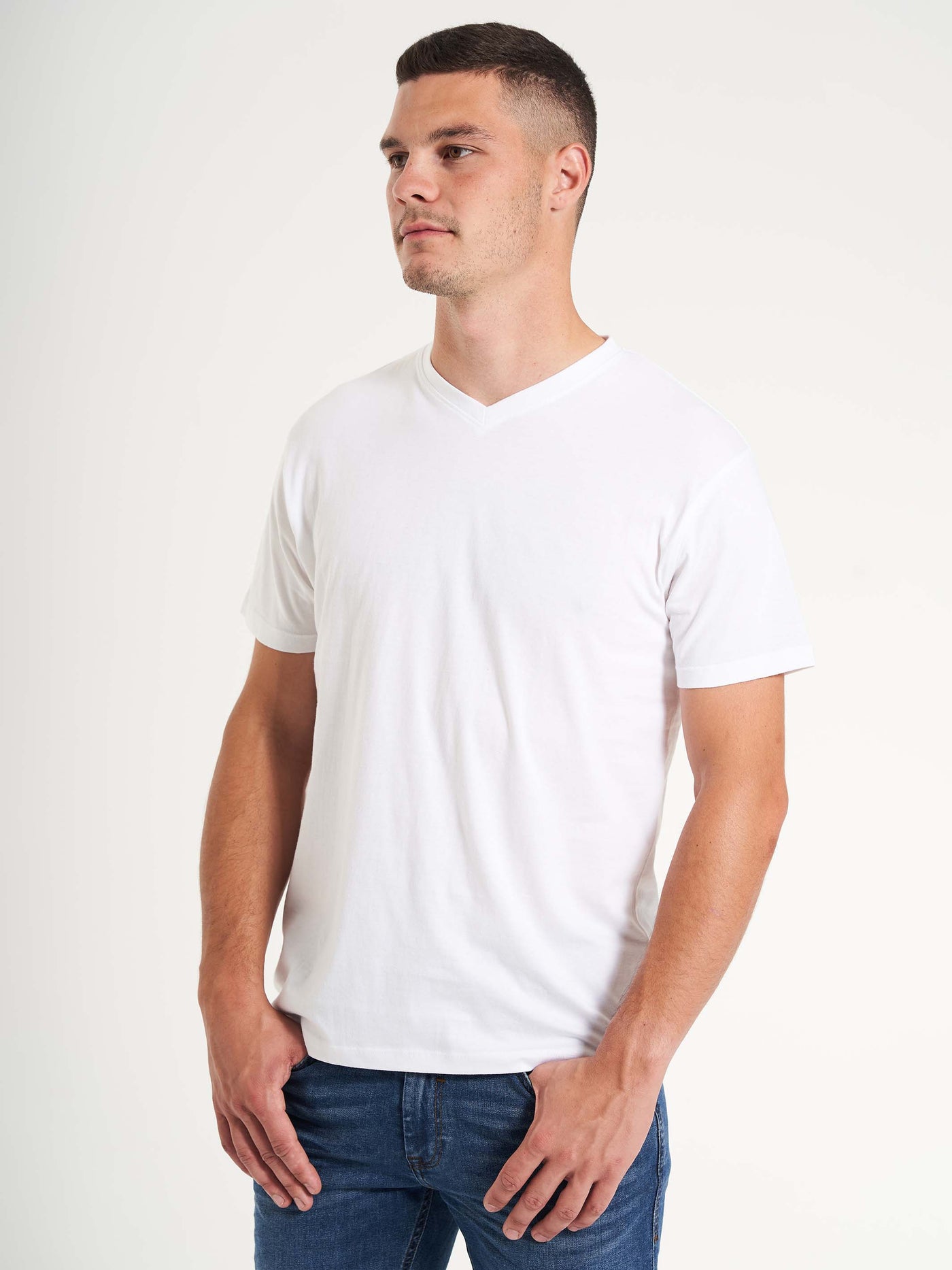 V-neck T-shirt - White – Brdr Simonsen