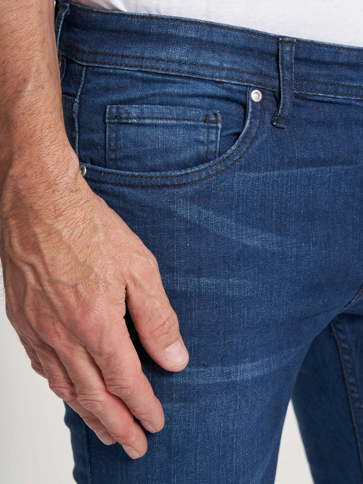Slim fit stretch jeans til mænd denim blå