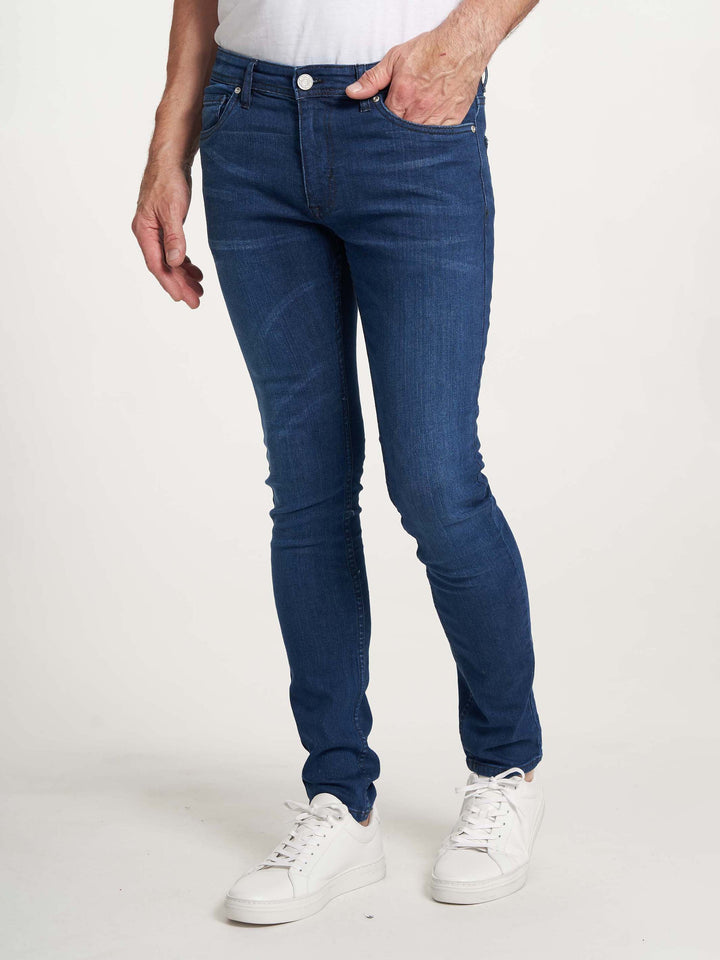 Slim fit stretch jeans til mænd denim blå