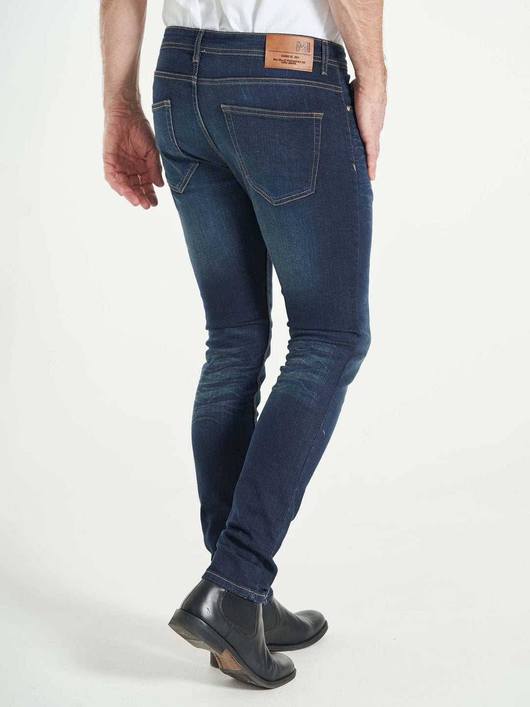 Slim fit stretch jeans til mænd mørkeblå