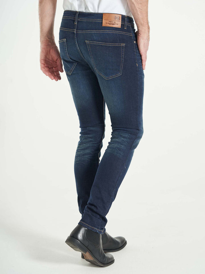 Slim fit stretch jeans til mænd mørkeblå