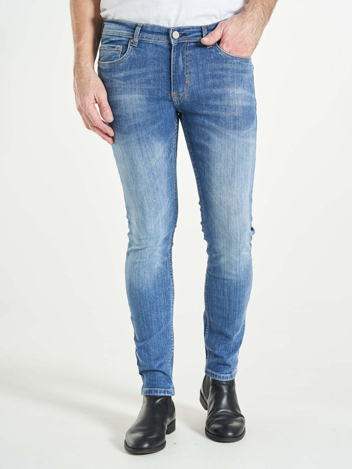 Slim fit stretch jeans til mænd lyseblå