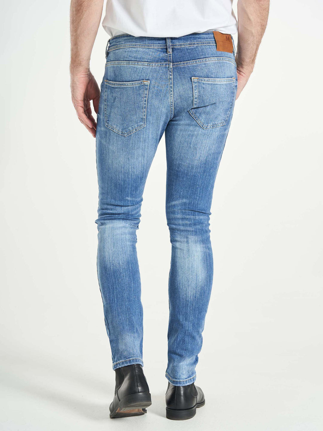 Slim fit stretch jeans til mænd lyseblå