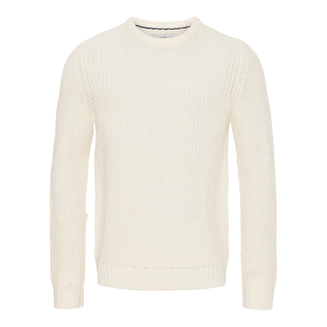 Bomuld Kabel Striktrøje - Unbleached