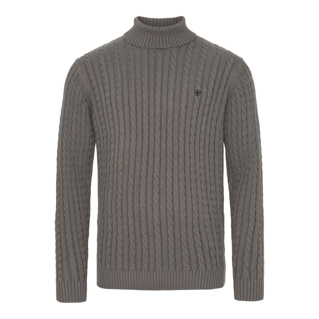 Rullekrave Kabel Striktrøje - Dusty Stone Grey