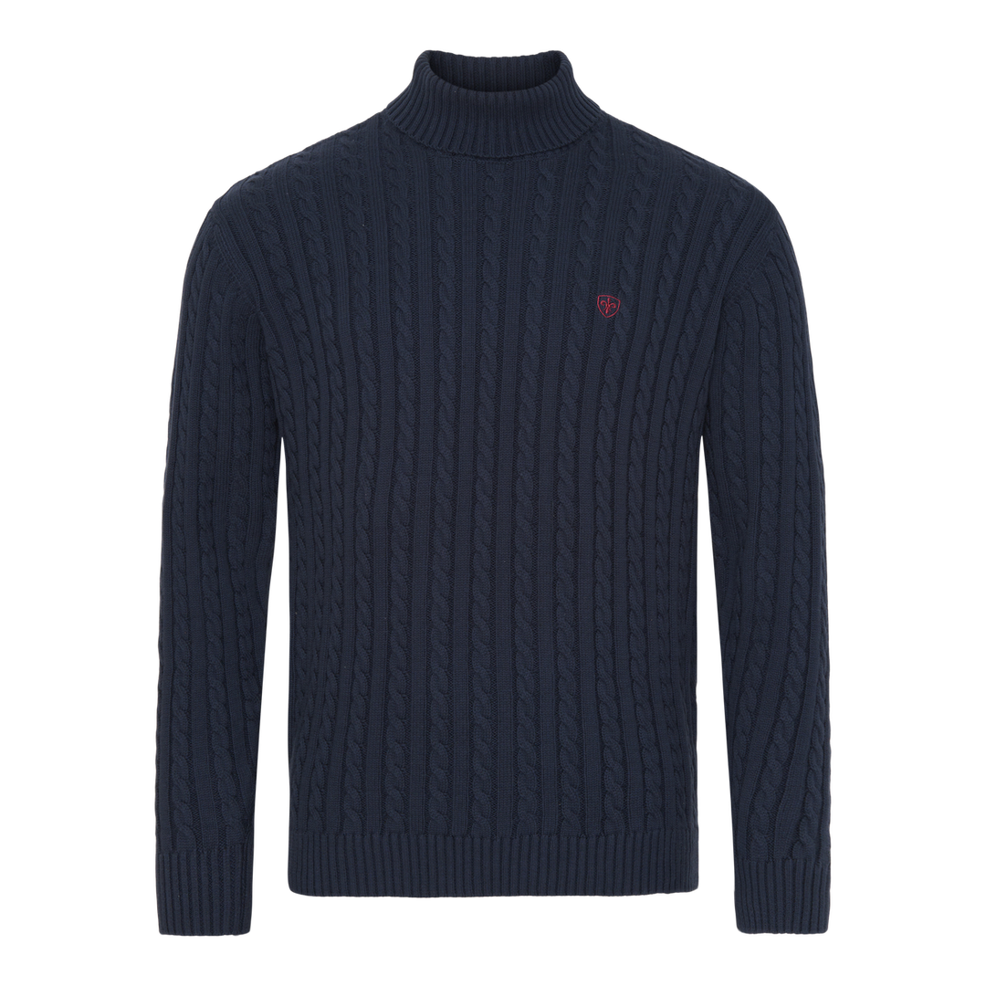 Rullekrave Kabel Striktrøje - Dark Navy