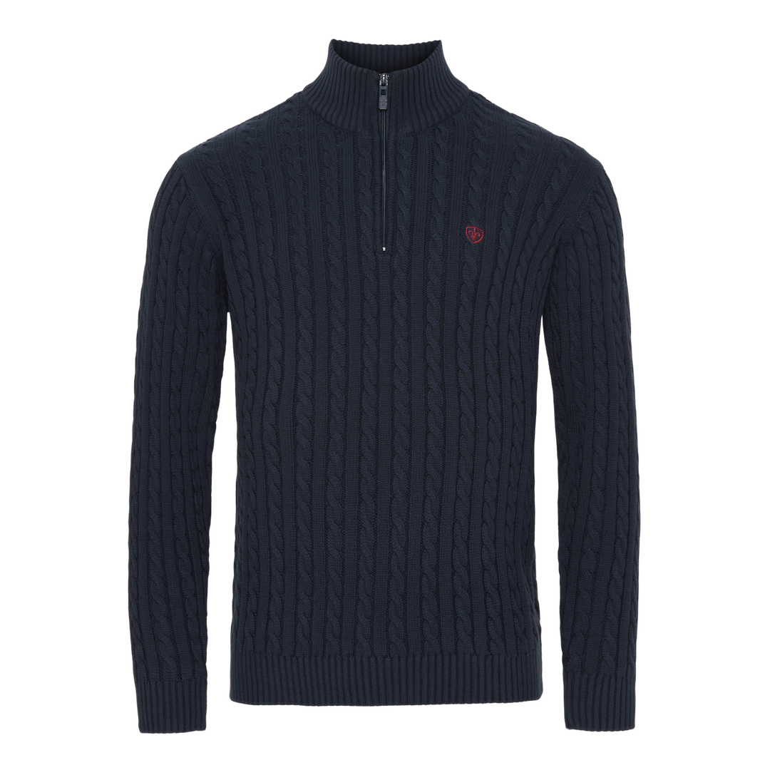 Half-zip Kabel Striktrøje - Dark Navy