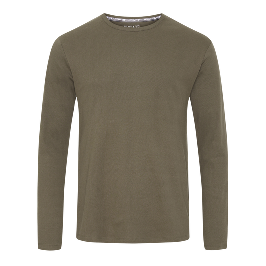 Langærmet T-shirt 'Lejre' - Army