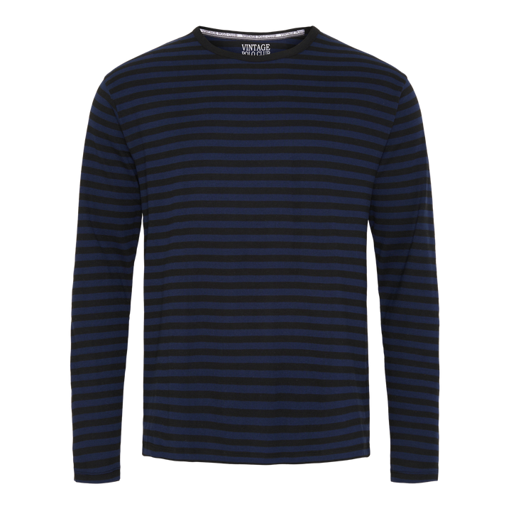 Langærmet T-shirt 'Lejre' - Black/Dark Navy