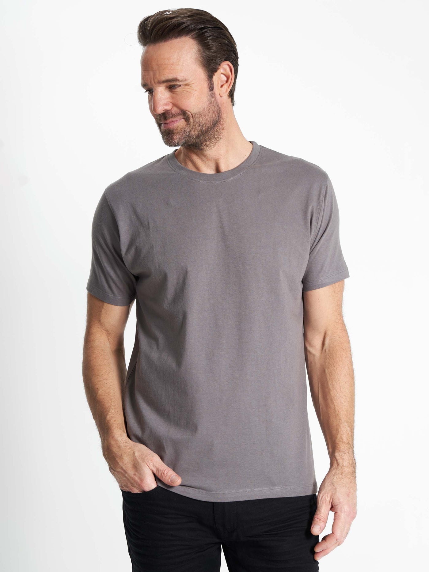 Basic T-shirt 'Fr. Havn' - Dusty Stone Grey